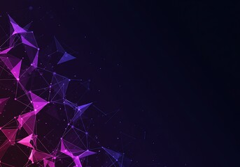 Aufkleber - Abstract network connection with purple triangles