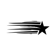 Poster - Star icon with dynamic motion lines vector illustration representing speed energy and impact