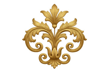 Poster - Golden floral ornament isolated on transparent background, perfect for adding a touch of elegance and luxury to designs