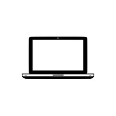 Fototapete - Silhouette pictogram of a laptop showcasing modern technology and digital connectivity in a minimalist design