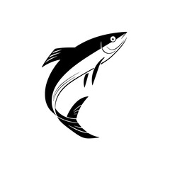 Poster - Creative silhouette pictograms of various fish designs showcasing aquatic life in a minimalist style