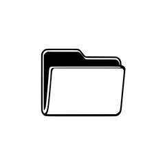 Poster - Collection of silhouette pictograms representing various folder designs in a minimalist icon set for design and data organization