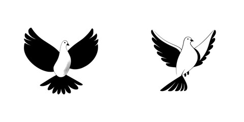 Poster - Stylized silhouette pictograms of flying birds showcasing artistic representations suitable for various design projects