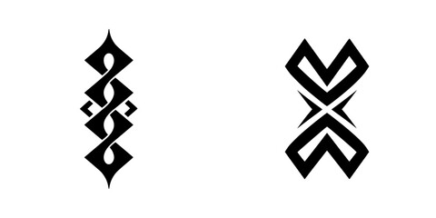 Poster - Unique silhouette pictograms showcasing intricate designs and patterns suitable for various creative projects