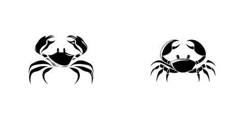 Poster - Vector illustrations of crab silhouette pictograms showcasing different postures and designs for various applications