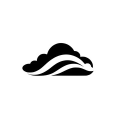 Poster - Silhouette pictograms showcasing cloud and wave designs ideal for various applications in graphic design and illustration