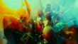 © master1305 - Vibrant crowd dancing at a party with colorful motion blur effects. Concept of concert, party, music, rhythm.