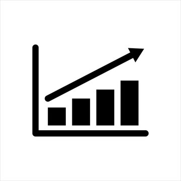 cute vector graphic increase icon illustration in black and white flat line style