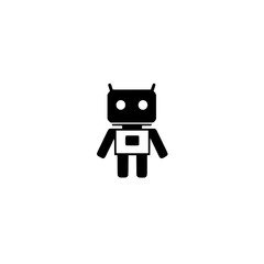 Poster - Vector icon of robot head representing artificial intelligence technology and futuristic design

