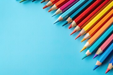Poster - Vibrant Image of Paper and Pencils Different Conferences on a Blue Background