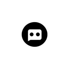 Aufkleber - minimalist square chat bubble icon artwork representing communication conversation and user chat