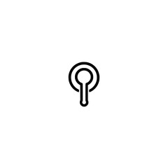 Poster - Secure key icon inside circle vector with flat modern design for access privacy and protection