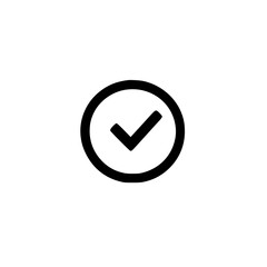 Poster - Simple check mark icon illustration representing validation correctness and positive feedback concept

