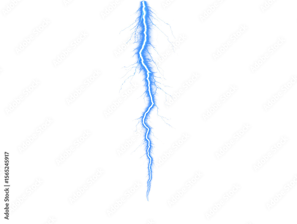 Blue lightning bolt isolated on white background. Stock Illustration ...