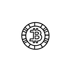 Poster - Bitcoin icon inside circle vector with clean modern design representing cryptocurrency concept

