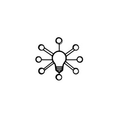 Poster - Light bulb icon with molecular network vector symbolizing innovation science and creativity