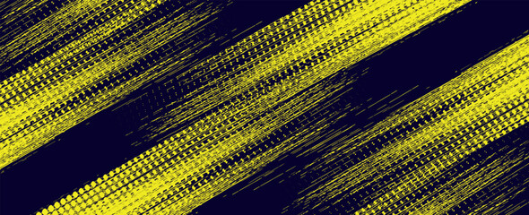 Poster - Dots halftone yellow and dark blue color pattern gradient grunge texture background. Dots pop art sport style  modern grunge