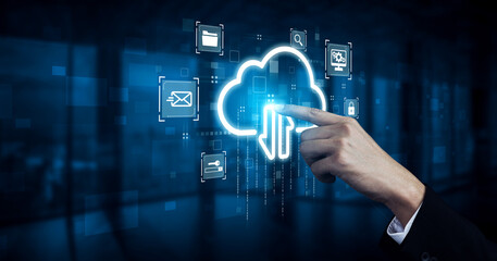 Poster - Cloud computing enables digital growth with secure data storage, scalable infrastructure, and strategic cloud-based business solutions. Vouch