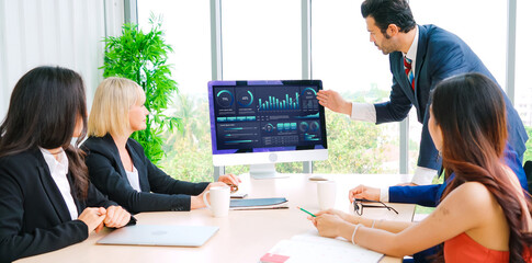 Poster - Business data dashboard provide business intelligence analytic for marketing strategy planning snugly with big data set to analyze customer demands and foreseeing business future