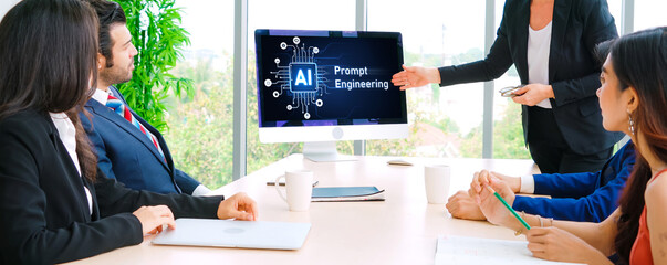 Poster - Generative AI virtual assistant tools for prompt engineer and user for ease of engage artificial intelligence AI technology help people to work with generative AI functions by prompting the AI snugly