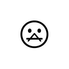 Poster - Vector icon of face with triangular mouth expressing unique emotions and abstract design