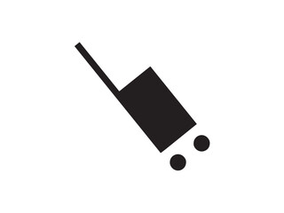 Fototapete - Vector isolated one single suitcase luggage, hand luggage  colorless black symbol icon logo infographics on a white background simple minimal graphic element