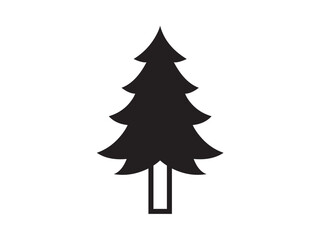 Fototapete - Vector isolated one single simple fir tree colorless black symbol icon logo infographics on a white background simple minimal graphic element