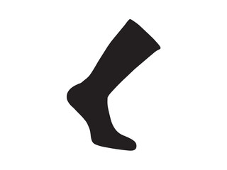 Fototapete - Vector isolated one single simple black sock colorless black and white outline silhouette shadow shape stencil solid black