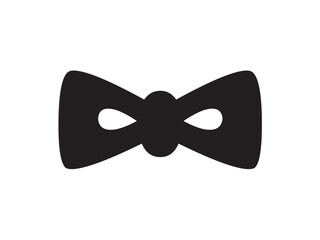 Fototapete - Vector isolated one single simple bow tie solid black symmetrical colorless black and white flat symbol icon logo infographics on a white background silhouette shadow shape stencil solid black