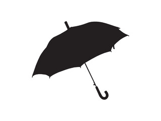 Fototapete - Vector isolated one single simple black open umbrella shadow shape  colorless black and white outline silhouette stencil solid black