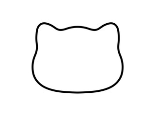 Fototapete - Vector isolated one single simple cat head shape colorless black line symbol icon logo infographics on a white background simple minimal graphic element