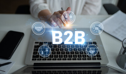 Poster - B2B technology enhances operations, improves communication, and drives market efficiency through digital tools and strategic innovation. Latch