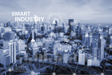 Poster - Smart industry dashboard combining automation, robotics, cloud integration, cybersecurity, and data analytics to support intelligent factory systems and real-time monitoring Vouch
