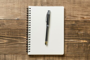 Poster - Flawless Visual of a White Notebook with a Pen on it and a Pen on the Top of it