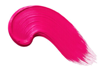 Poster - Pink paint brush stroke swirling dynamically, creating textured motion with vibrant color against transparent background