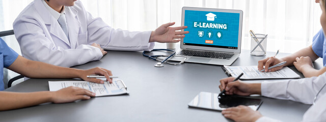 Poster - E-learning website with brisk sofware for student to study online on the internet network