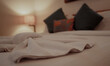 © Thitongpi - Towel folded into swan shape on a freshly made bed with warm lighting. Elegant hotel decoration symbolizing welcome and hospitality.