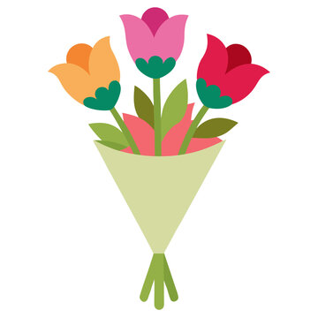 Bouquet  Icon Romantic Love Symbols, Hearts, Cupid, Gifts & Celebration Graphics