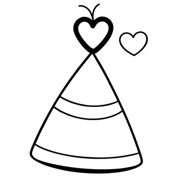 Valentine party hat  Icon Romantic Love Symbols, Hearts, Cupid, Gifts & Celebration Graphics