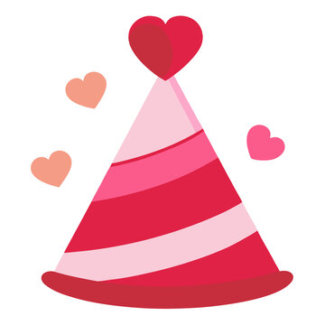 Valentine party hat  Icon Romantic Love Symbols, Hearts, Cupid, Gifts & Celebration Graphics