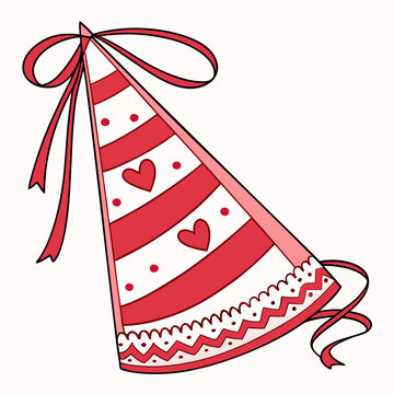 Valentine party hat  Icon Romantic Love Symbols, Hearts, Cupid, Gifts & Celebration Graphics