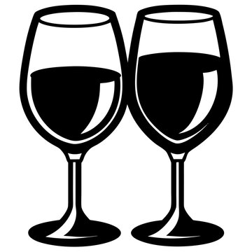 Wine glasses  Icon Romantic Love Symbols, Hearts, Cupid, Gifts & Celebration Graphics