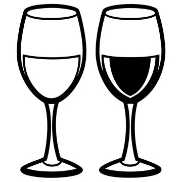 Wine glasses  Icon Romantic Love Symbols, Hearts, Cupid, Gifts & Celebration Graphics