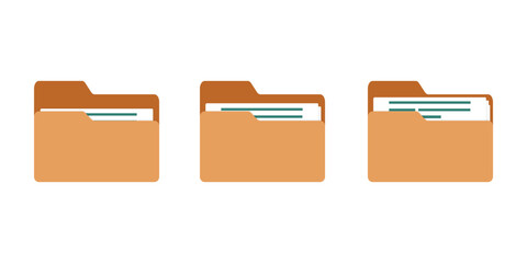 Aufkleber - computer file folder icons set. office folder icons with documents. folders for reports and importan