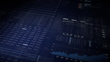 Poster - Dynamic data visuals for business info graphics, animated charts, and data-driven insights for a business meeting mock-up. Explore the world of trading, stock exchanges, and crypto