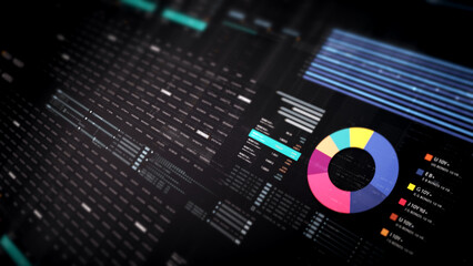 Poster - Dynamic data visuals for business info graphics, animated charts, and data-driven insights for a business meeting mock-up. Explore the world of trading, stock exchanges, and crypto