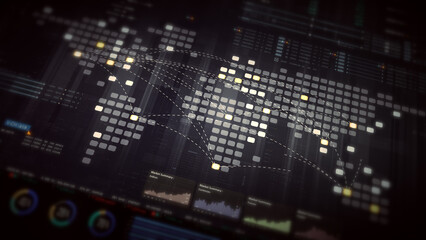Poster - Dynamic data visuals for business info graphics, animated charts, and data-driven insights for a business meeting mock-up. Explore the world of trading, stock exchanges, and crypto