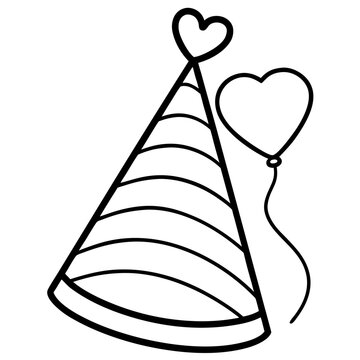 Valentine party hat  Icon Romantic Love Symbols, Hearts, Cupid, Gifts & Celebration Graphics