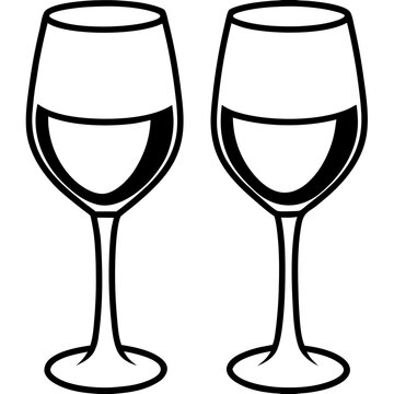 Wine glasses  Icon Romantic Love Symbols, Hearts, Cupid, Gifts & Celebration Graphics
