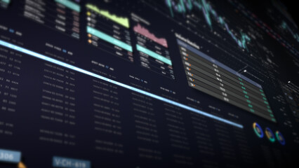 Poster - Dynamic data visuals for business info graphics, animated charts, and data-driven insights for a business meeting mock-up. Explore the world of trading, stock exchanges, and crypto